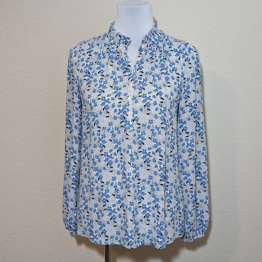 LOFT Floral 6 Button Top